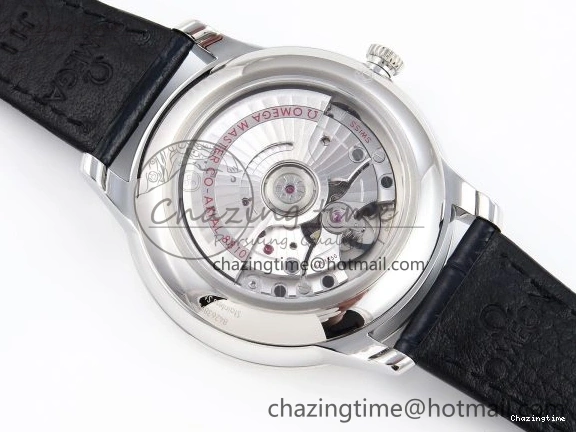 0421 AllSeason De Ville Power Reserve SS MKF 1:1 Best Edition Pink Dial on Black Leather Strap 7738